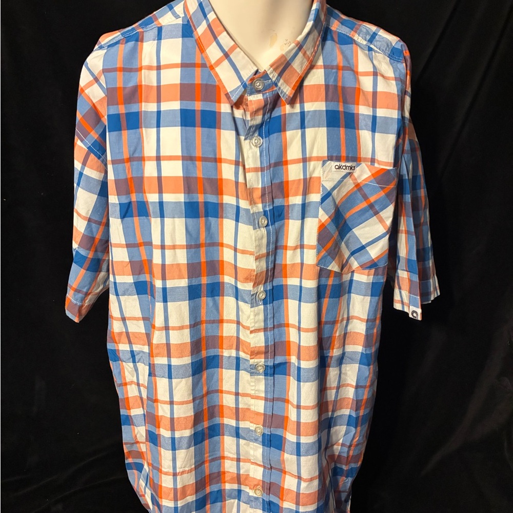 Checkered Blue and Orange Men's Shirt